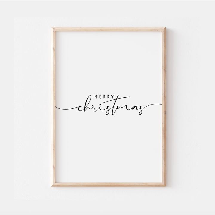 Merry Christmas Quote Festive Wall Print