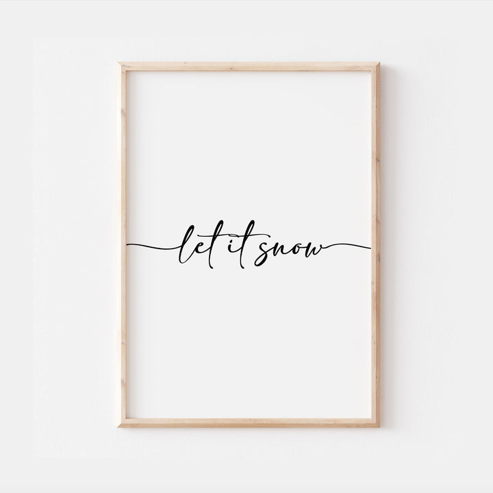 Let It Snow Christmas Quote Festive Wall Print