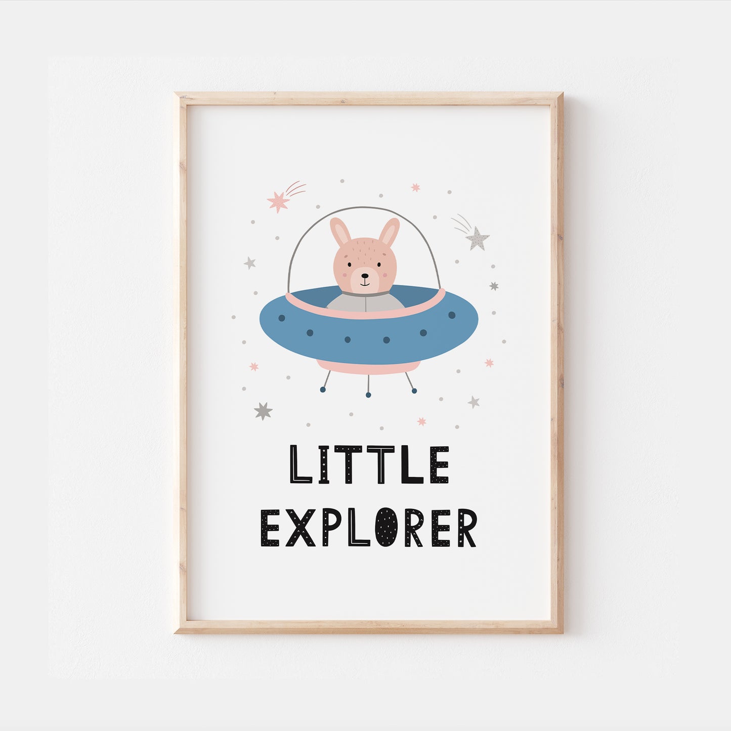 Little Explorer Space UFO Astronaut Bedroom Print