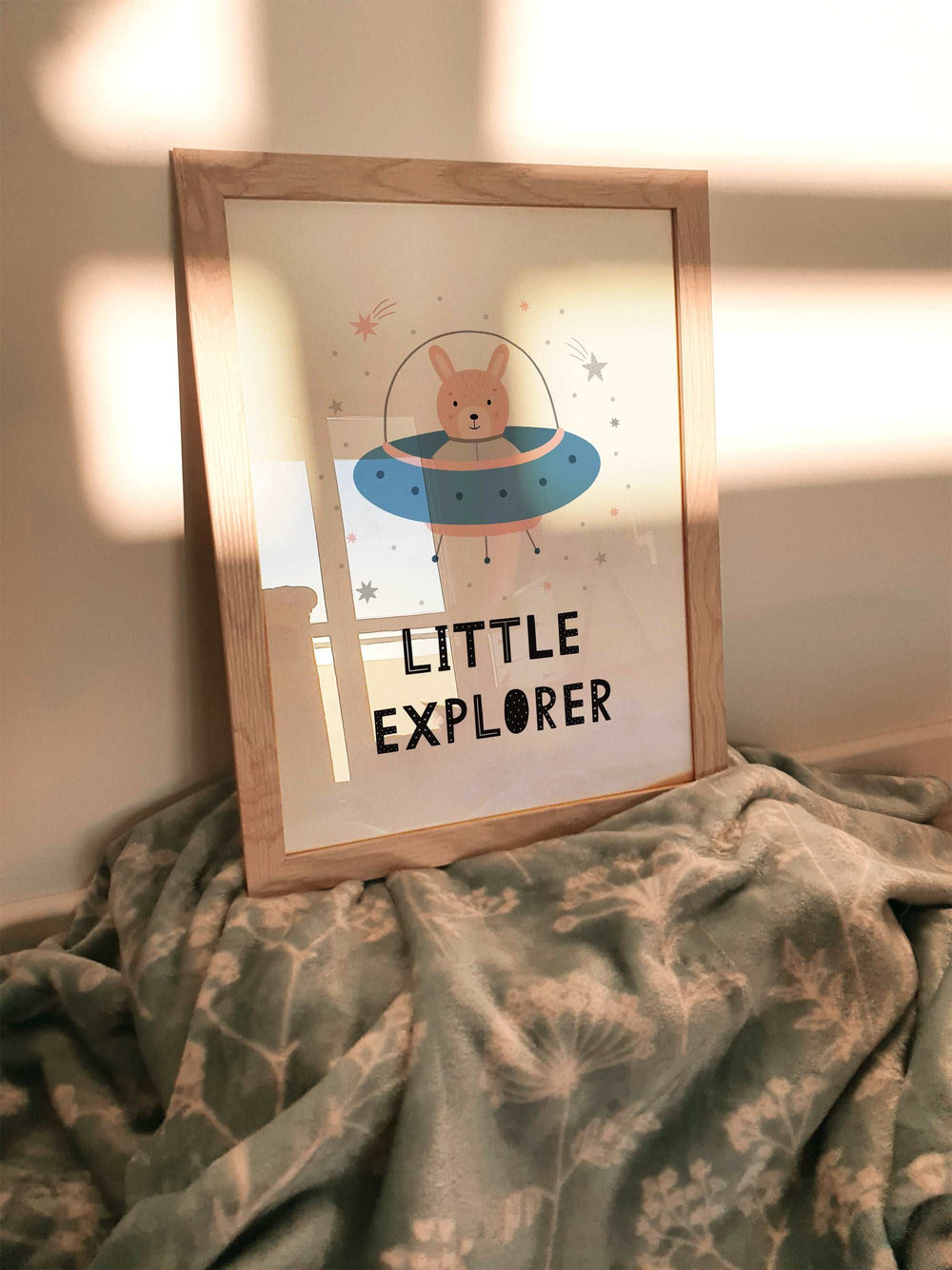 Little Explorer Space UFO Astronaut Bedroom Print