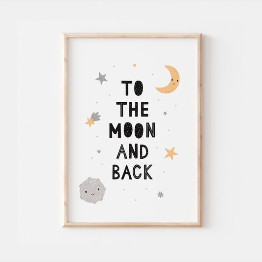 To The Moon and Back Space Astronaut Bedroom Print