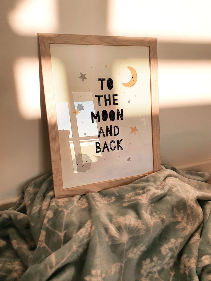 To The Moon and Back Space Astronaut Bedroom Print