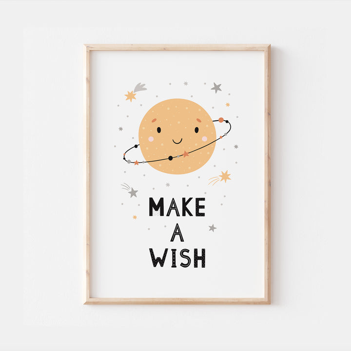 Make A Wish Space Planets Bedroom Print