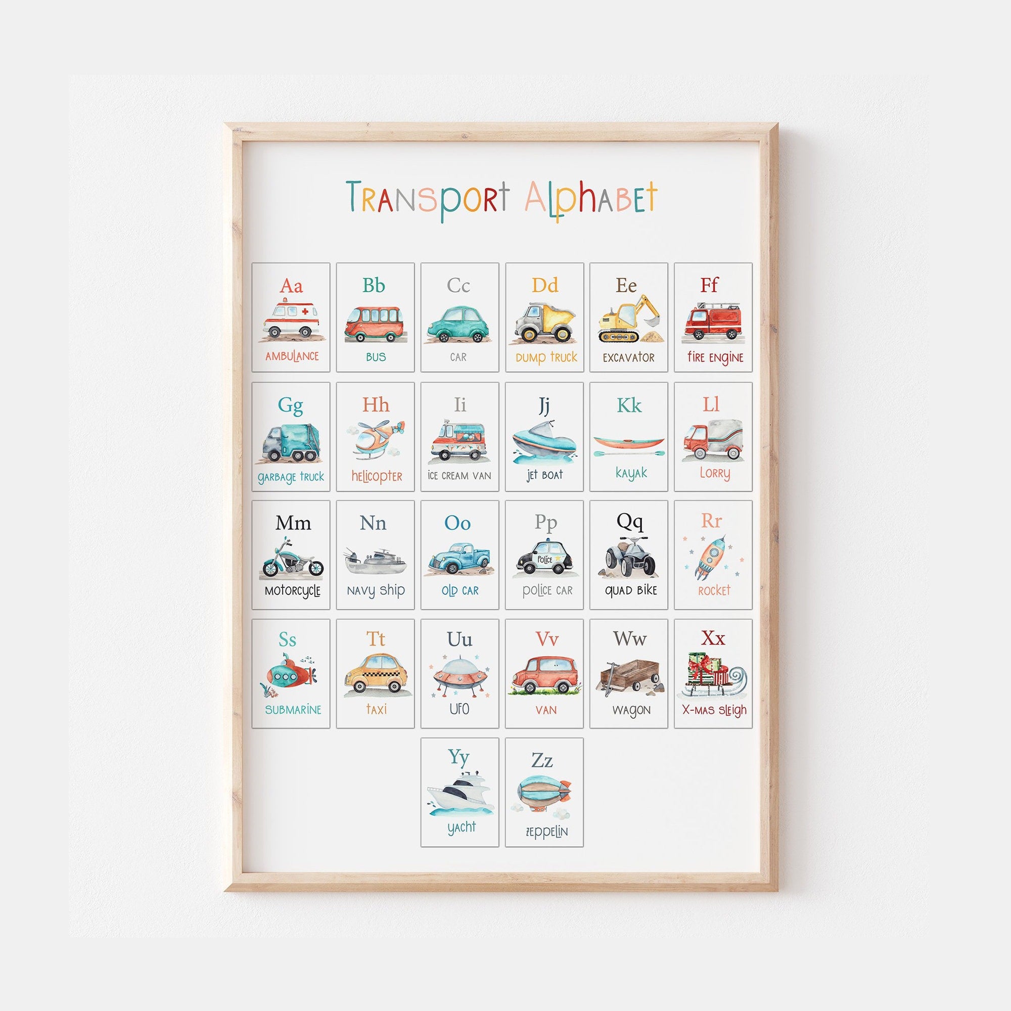 Transport Vehicle Alphabet Print – Funky Print Factory