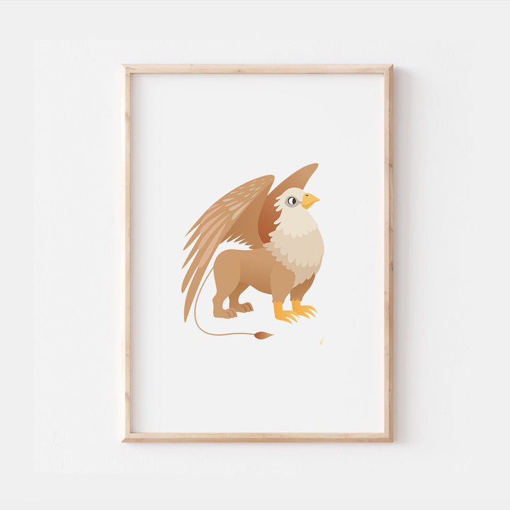 Greek Mythological Creatures Fantasy Dragons Unicorns Mermaid Griffin Cyclops Phoenix Wall Decor Nursery Print Bedroom Home Hangings