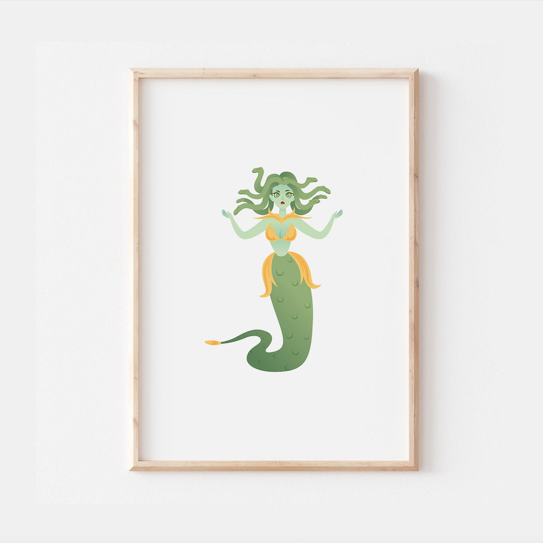 Greek Mythological Creatures Fantasy Dragons Unicorns Mermaid Griffin Cyclops Phoenix Wall Decor Nursery Print Bedroom Home Hangings