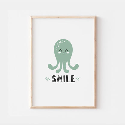 Great White Shark | Under the Sea Ocean Water Creatures Animals Kids Nursery Print Baby Bedroom Decor Posters Quote Shark Aqua Theme