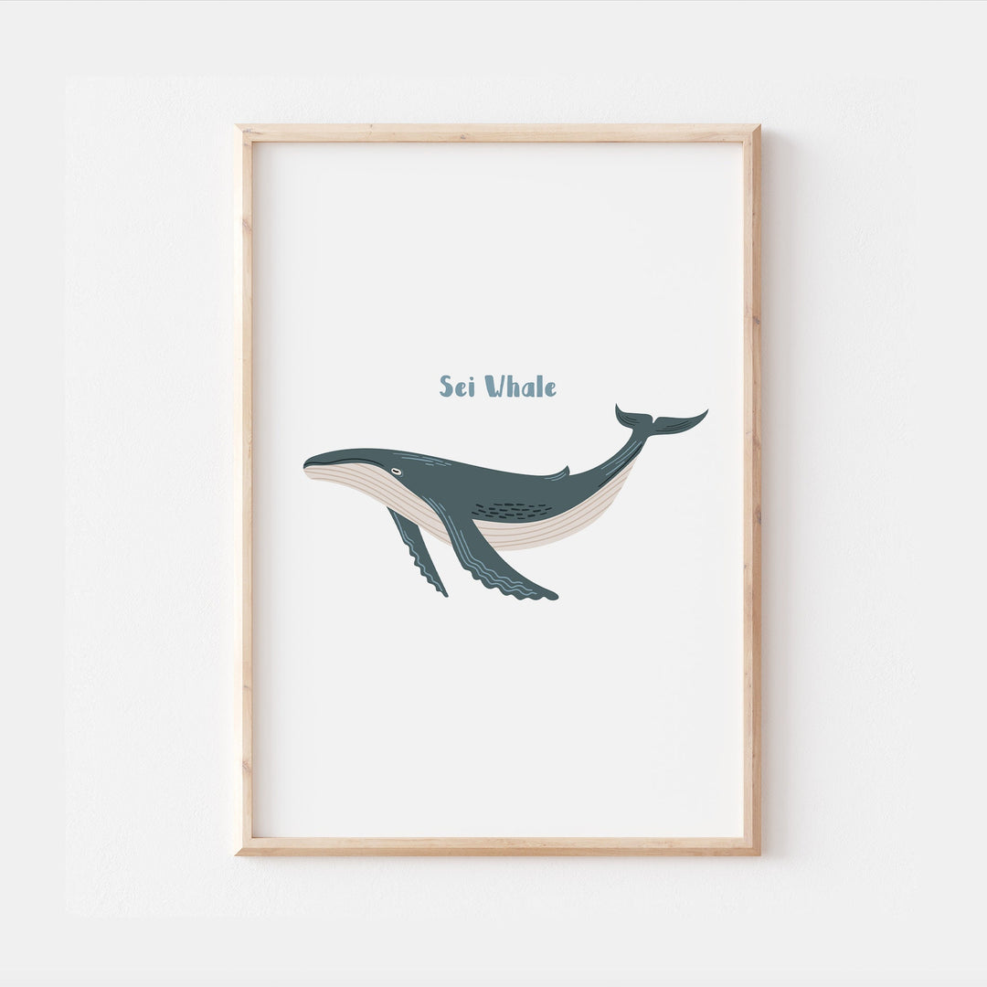 Under the Sea Ocean Whale Orca Beluga Marine Water Creatures Animals Kids Nursery Print Baby Bedroom Decor Posters Quote Shark Aqua Theme