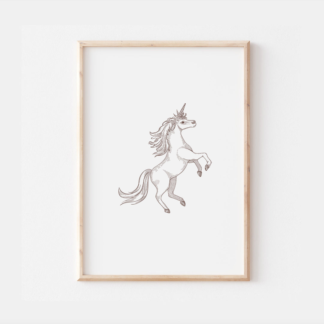 Greek Mythological Creatures Fantasy Dragons Unicorns Drawing Mermaid Griffin Cyclops Phoenix Wall Decor Nursery Print Bedroom Home Hangings