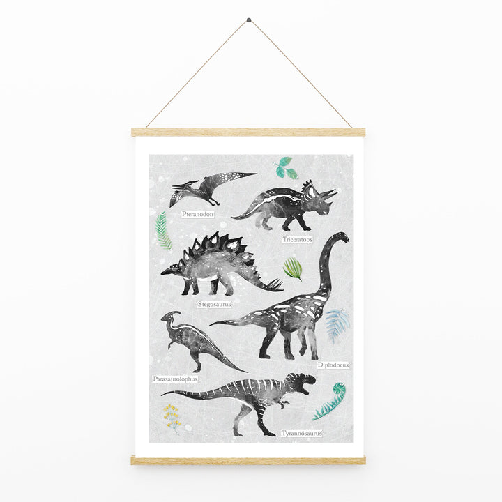 SET OF 3- Dinosaur Nursery Prints Kids Nursery Bedroom Decor Art Posters Childrens Wall Prints Brachiosaurus Diplodocus Triceratops Jurassic