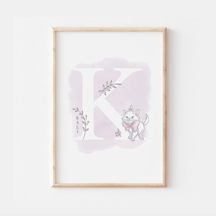 Personalised Marie Print | Aristocats | Quote Cat Pink Disney Movie Kids Children Babies Nursery Bedroom Art Wall Decor