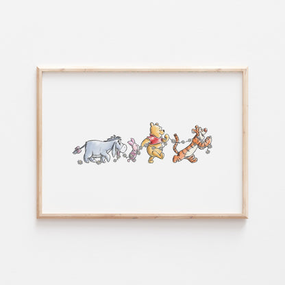 Winnie the Pooh Eeyore Piglet Tigger Print | Winnie the Pooh | Quote Disney Movie Kids Children Babies Nursery Bedroom Art Wall Decor