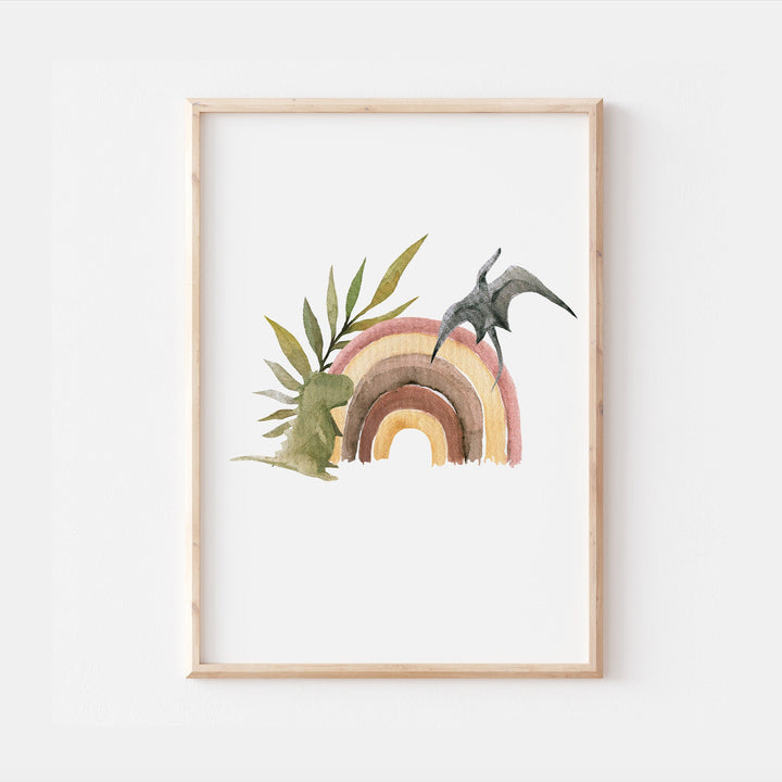 Rainbow Dinosaurs | Affirmations Nordic Style T-Rex Print Scandi Children’s Nursery Wall Art Decor Educational Kids Newborn bedroom poster