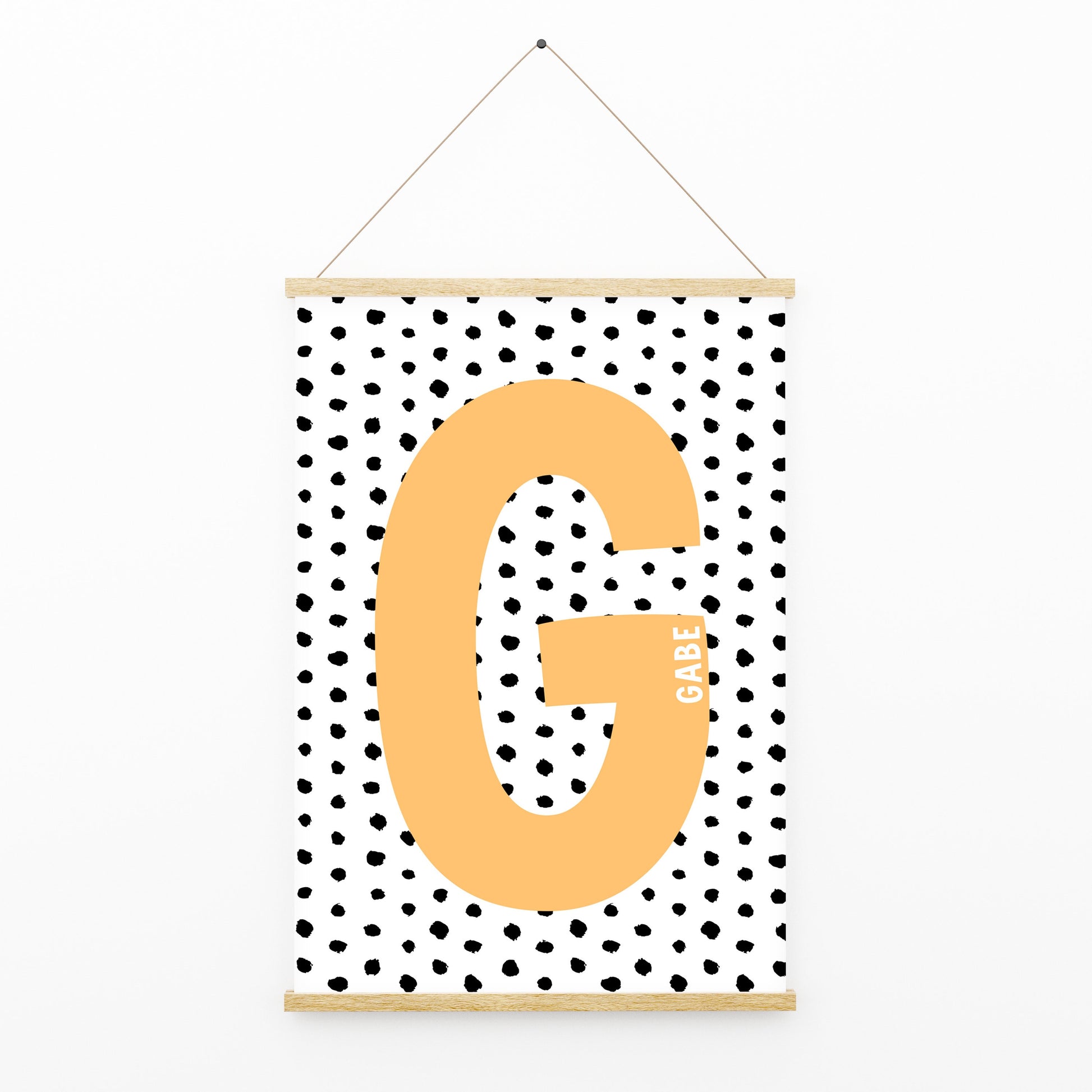 Personalised Polka Dot Name Print Scandi Children’s Nursery Wall Art Decor Educational Kids Newborn bedroom poster