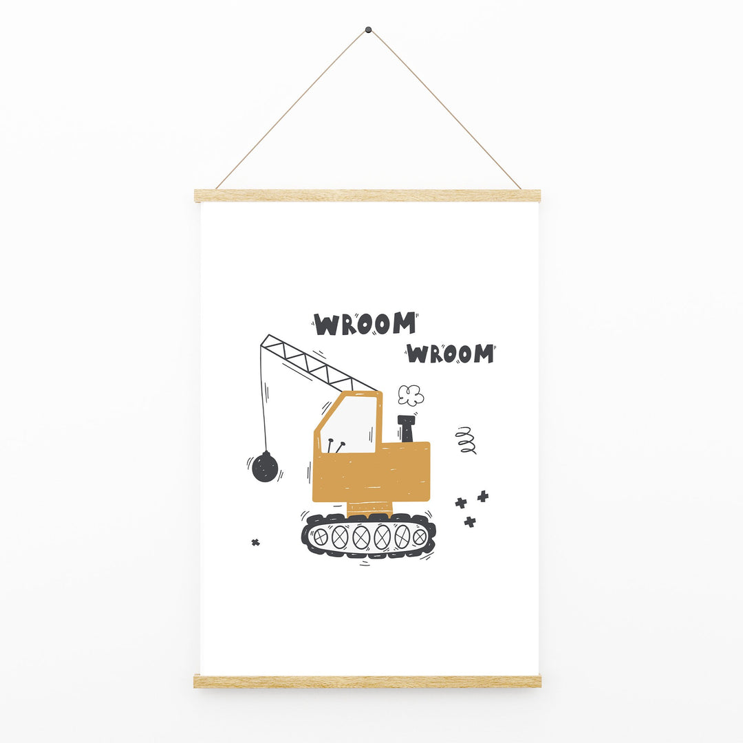 SET OF 3- Diggers Construction Builder Vehicle Trucks Kids Nursery Print Baby Bedroom Decor Posters Quote Explorer