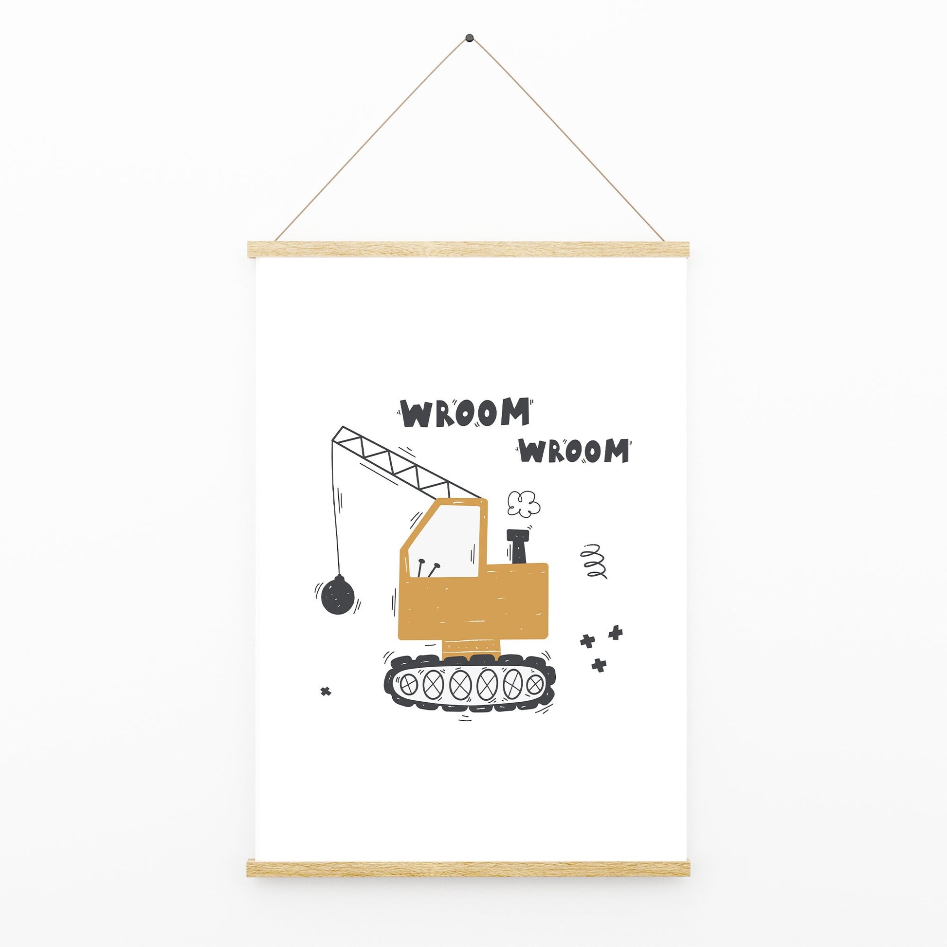 SET OF 3- Diggers Construction Builder Vehicle Trucks Kids Nursery Print Baby Bedroom Decor Posters Quote Explorer