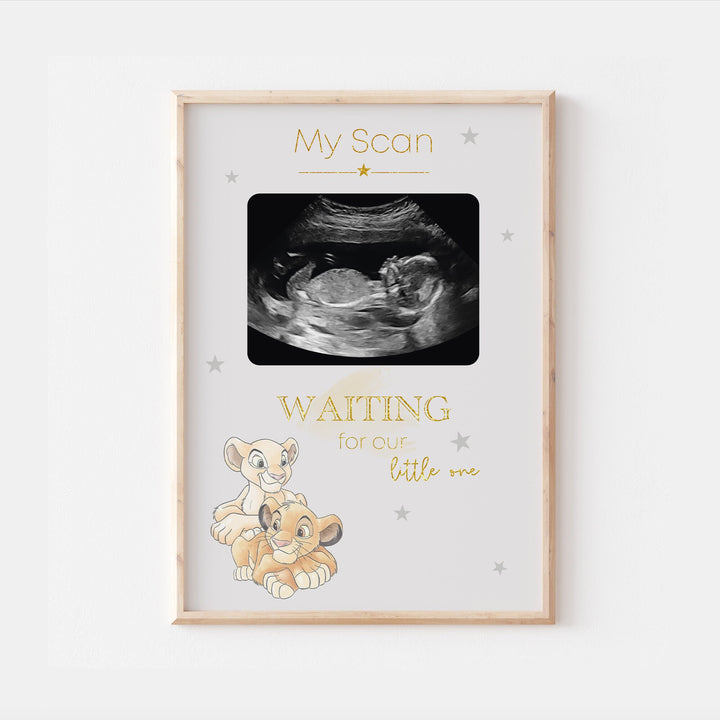 Simba & Nala | Personalised Baby Scan Print | The Lion King Newborn Print Disney Bedroom Nursery Decor Baby Gift Mothers Day Pixar