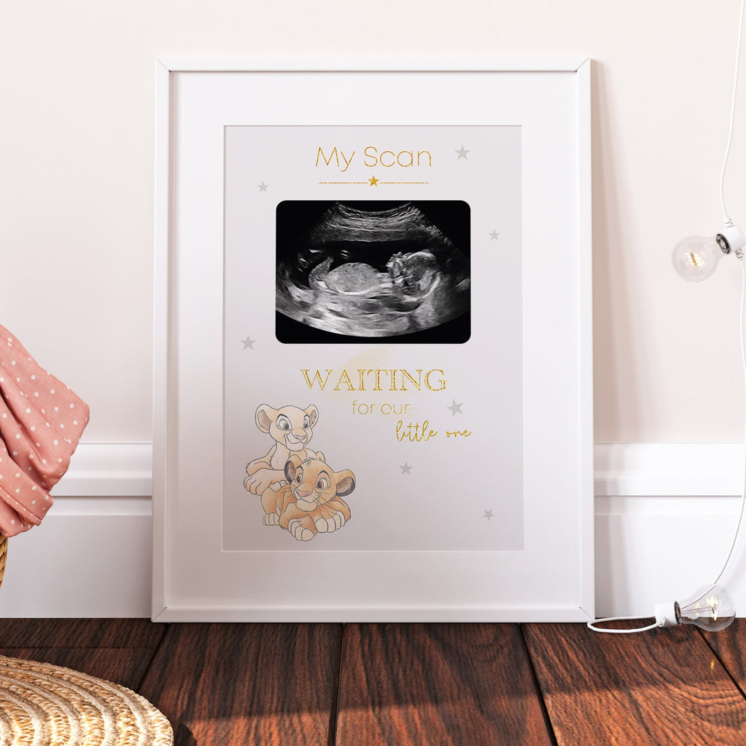 Simba & Nala | Personalised Baby Scan Print | The Lion King Newborn Print Disney Bedroom Nursery Decor Baby Gift Mothers Day Pixar