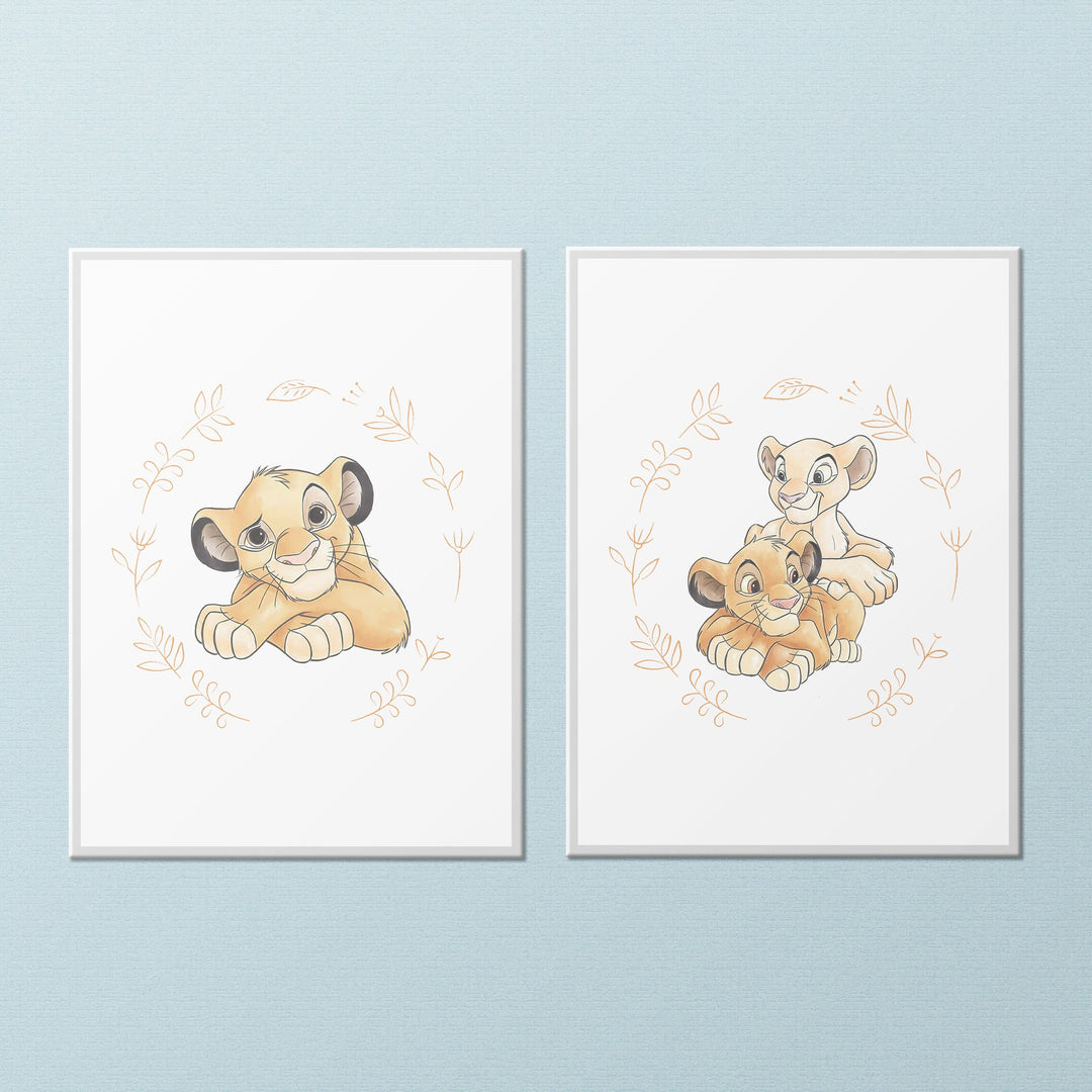 Set of 2 - Disney The Lion King Simba Nala Quote Play Prints Bedroom Quote Print Kids Children Babies Nursery Bedroom Art Wall Decor