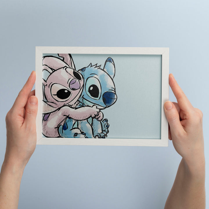 Stitch & Angel | Lilo | Bedroom Quote Print Kids Children Pixar Disney Babies Nursery Bedroom Art Wall Decor Hawaii Aliens Cute Newborn