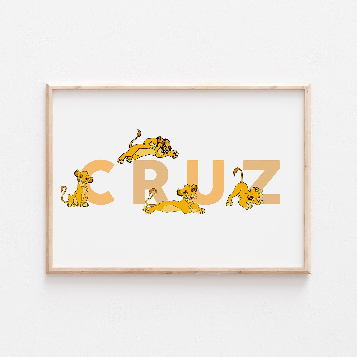Teen Simba | Personalised Disney Simba Nala Pixar Lion King Print | Bedroom Quote Print Kids Children Babies Nursery Bedroom Art Wall Decor
