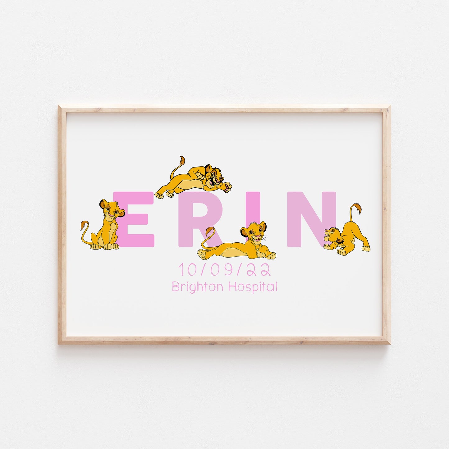 Teen Simba | Personalised Disney Simba Nala Pixar Lion King Print | Bedroom Quote Print Kids Children Babies Nursery Bedroom Art Wall Decor