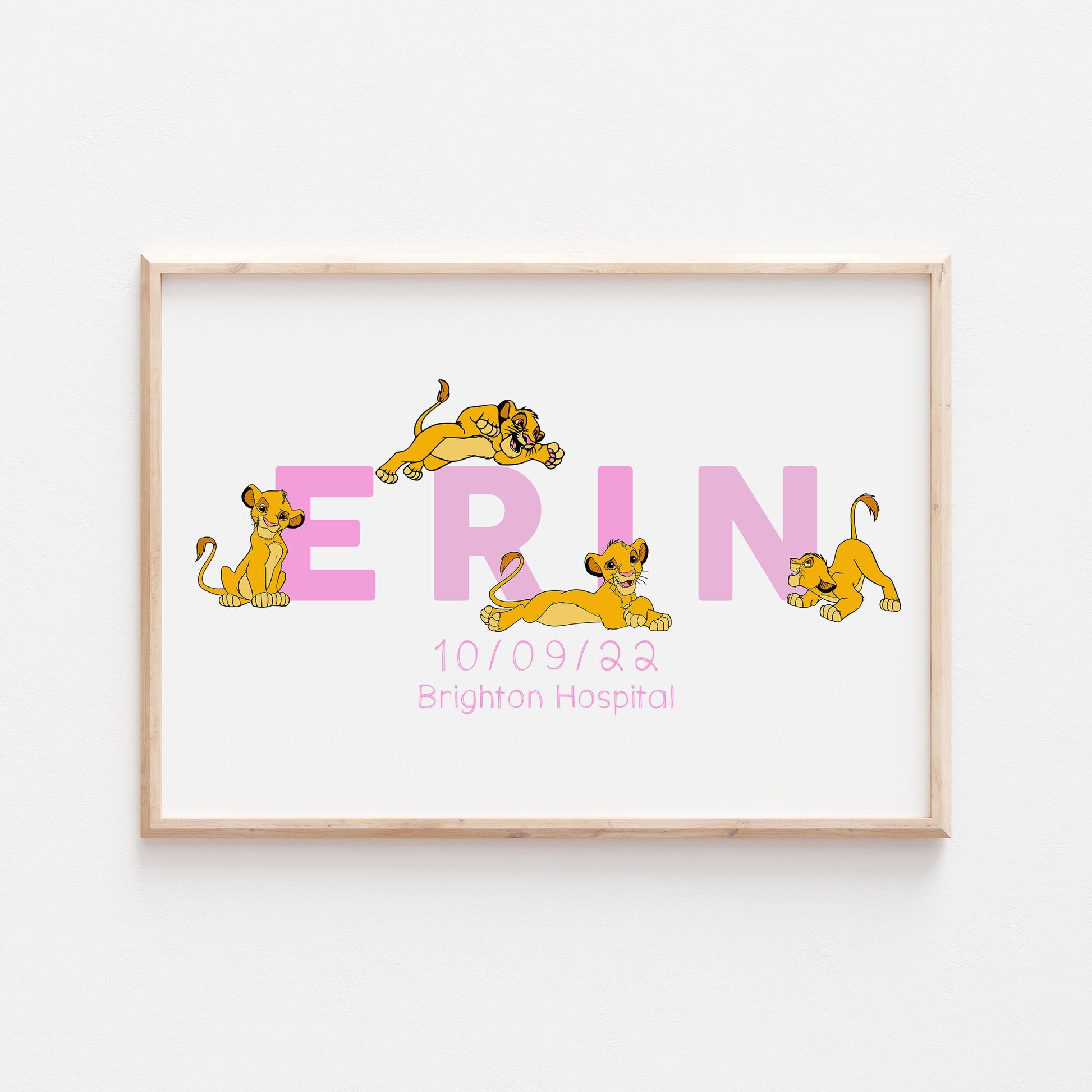 Teen Simba | Personalised Disney Simba Nala Pixar Lion King Print | Bedroom Quote Print Kids Children Babies Nursery Bedroom Art Wall Decor
