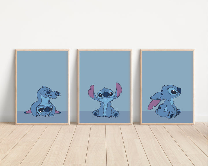 SET OF 3 Lilo & Stitch Prints | Stitch Alien Hawaii Ohana Bedroom Kids Children Nursery Bedroom Art Wall Disney Newborn Baby Decor Pixar