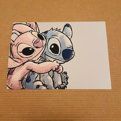 Stitch & Angel | Lilo | Bedroom Quote Print Kids Children Pixar Disney Babies Nursery Bedroom Art Wall Decor Hawaii Aliens Cute Newborn
