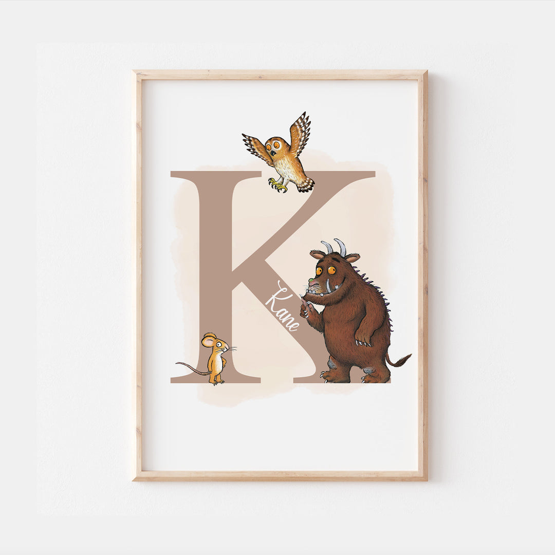 The Gruffalo Personalised Print | Mouse Owl Quote Story Disney Movie Kids Children Babies Nursery Bedroom Art Wall Decor Poster