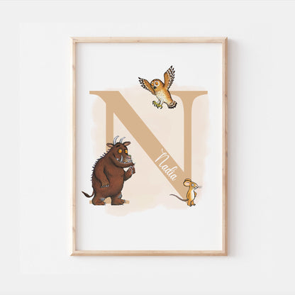 The Gruffalo Personalised Print | Mouse Owl Quote Story Disney Movie Kids Children Babies Nursery Bedroom Art Wall Decor Poster