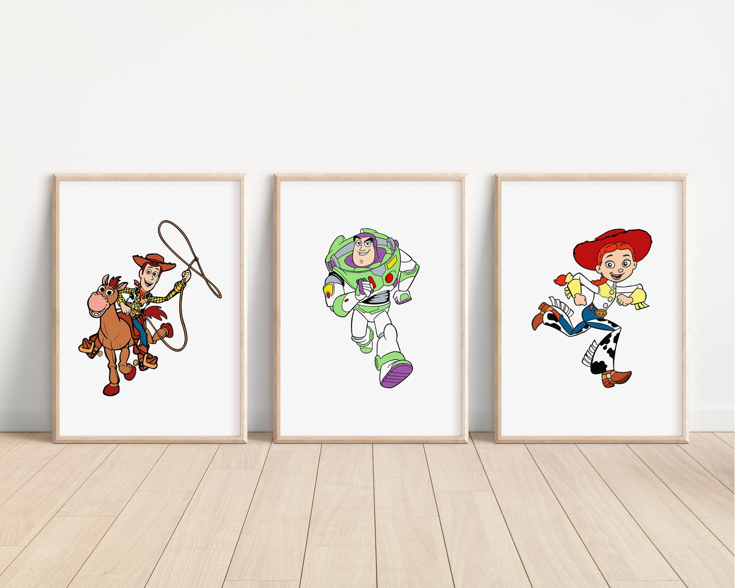 Toy Story Prints | Woody Buzz Jessie Bullseye Alien Hamm Slinky Bedroom Kids Children Nursery Bedroom Art Wall Disney Pixar
