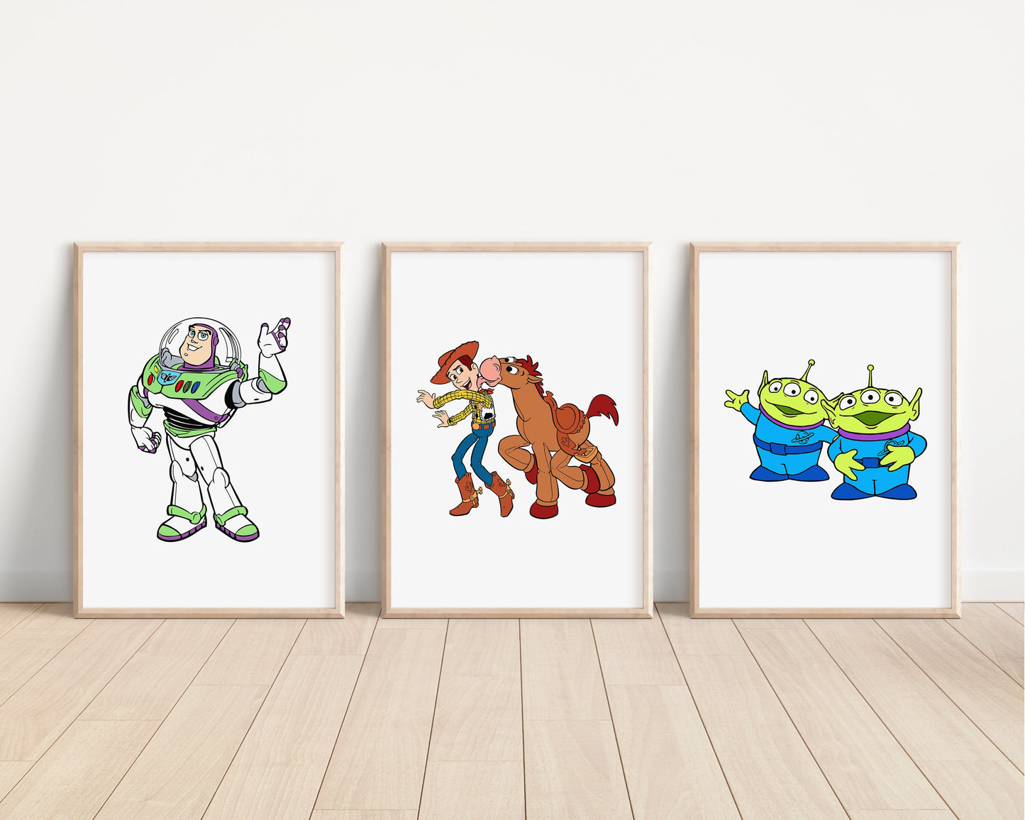 Toy Story Prints | Woody Buzz Jessie Bullseye Alien Hamm Slinky Bedroom Kids Children Nursery Bedroom Art Wall Disney Pixar