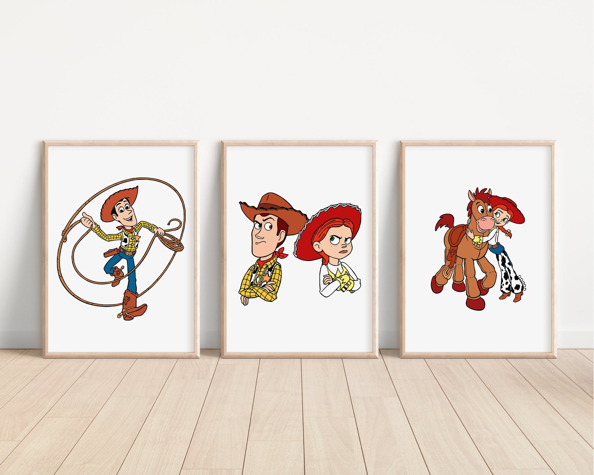 Toy Story Prints | Woody Buzz Jessie Bullseye Alien Hamm Slinky Bedroom Kids Children Nursery Bedroom Art Wall Disney Pixar