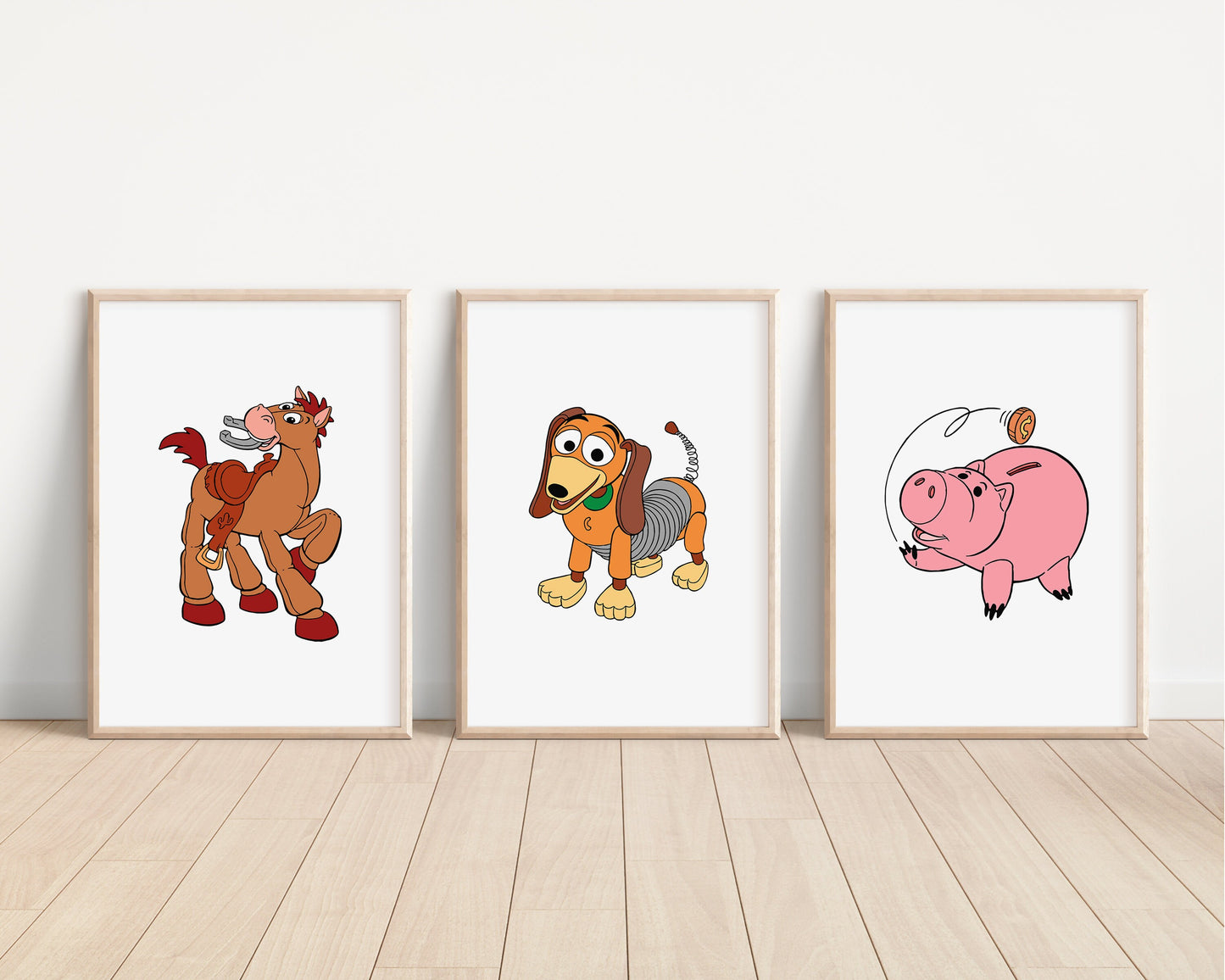 Toy Story Prints | Woody Buzz Jessie Bullseye Alien Hamm Slinky Bedroom Kids Children Nursery Bedroom Art Wall Disney Pixar