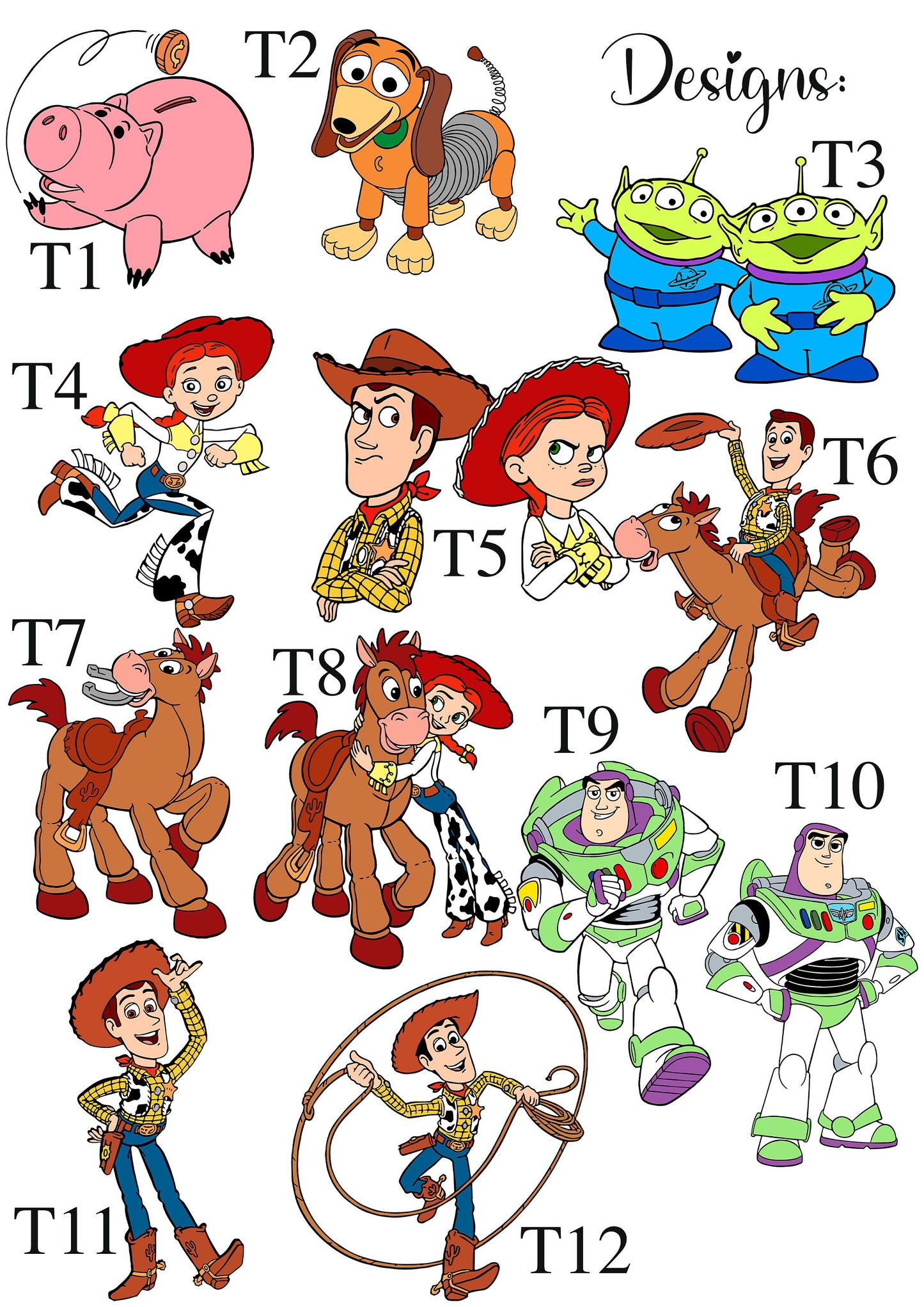 Toy Story Prints | Woody Buzz Jessie Bullseye Alien Hamm Slinky Bedroom Kids Children Nursery Bedroom Art Wall Disney Pixar