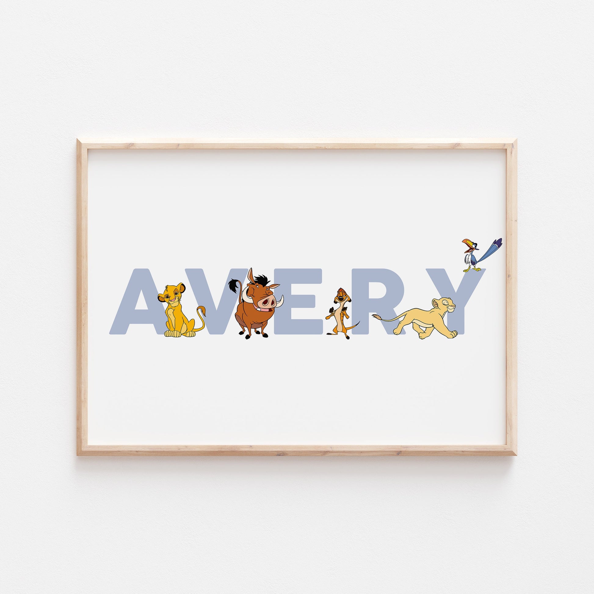 The Lion King Personalised Print |Simba Nala Pumba Timon Zazu Bedroom Kids Children Nursery Bedroom Art Wall Disney Pixar