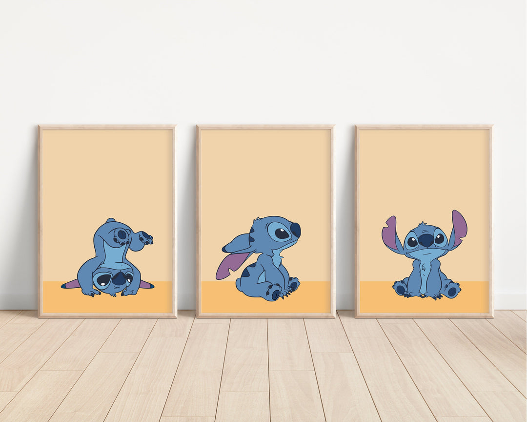 SET OF 3 Lilo & Stitch Prints | Stitch Alien Hawaii Ohana Bedroom Kids Children Nursery Bedroom Art Wall Disney Newborn Baby Decor Pixar