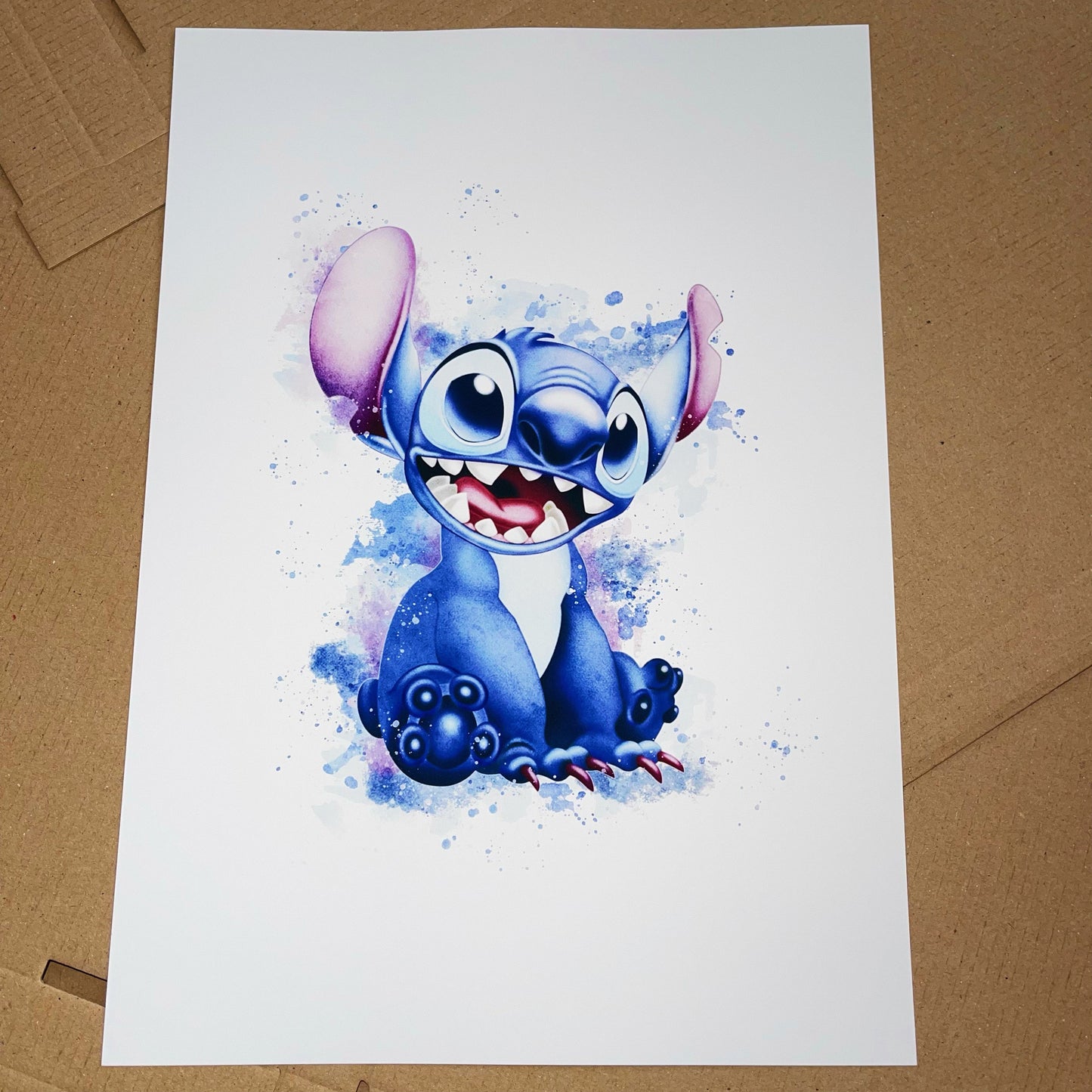 Lilo & Stitch Prints | Watercolour Angel Stitch Alien Hawaii Ohana Bedroom Kids Children Newborn Baby Nursery Bedroom Art Wall Disney Pixar