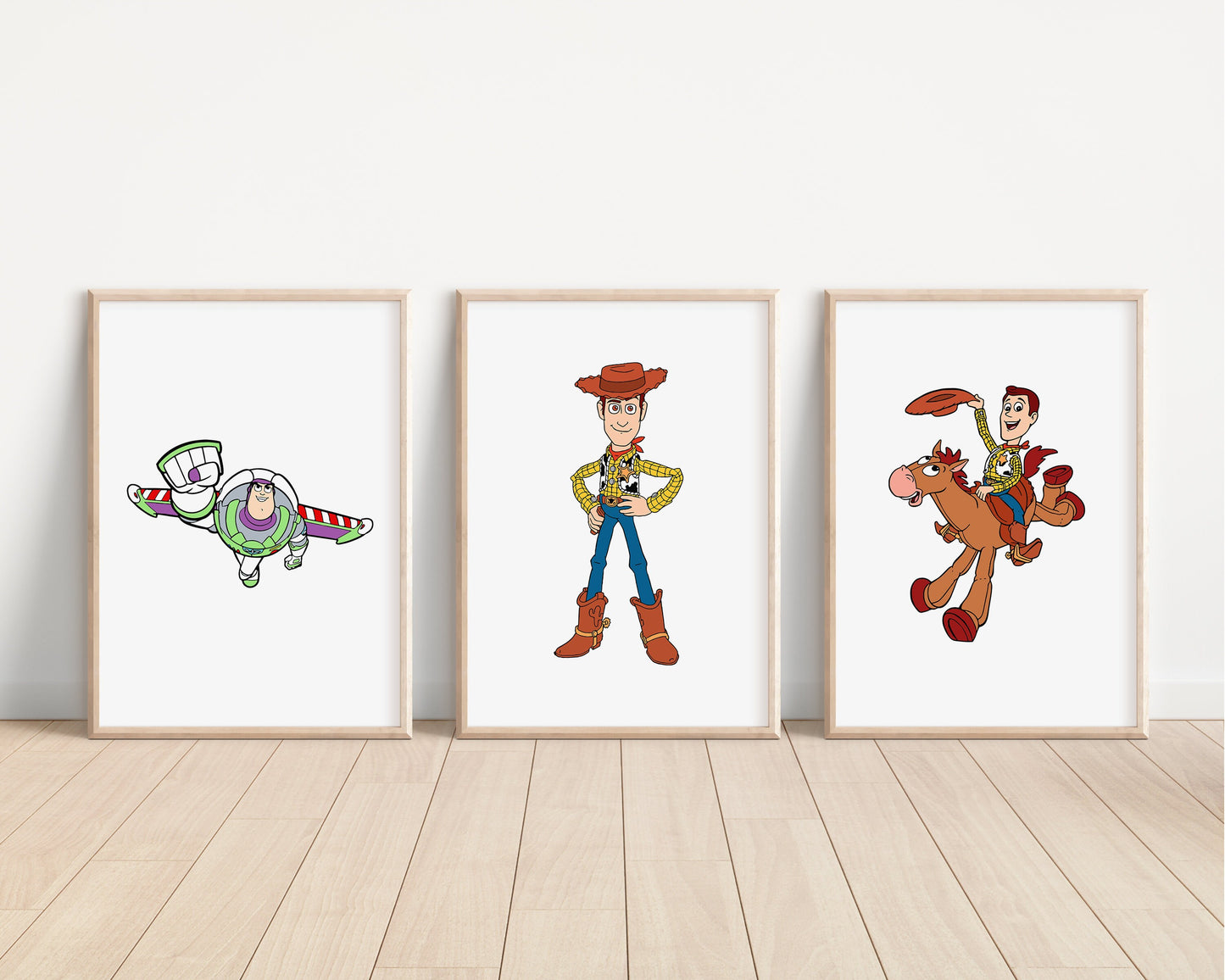 Toy Story Prints | Woody Buzz Jessie Bullseye Alien Hamm Slinky Bedroom Kids Children Nursery Bedroom Art Wall Disney Pixar