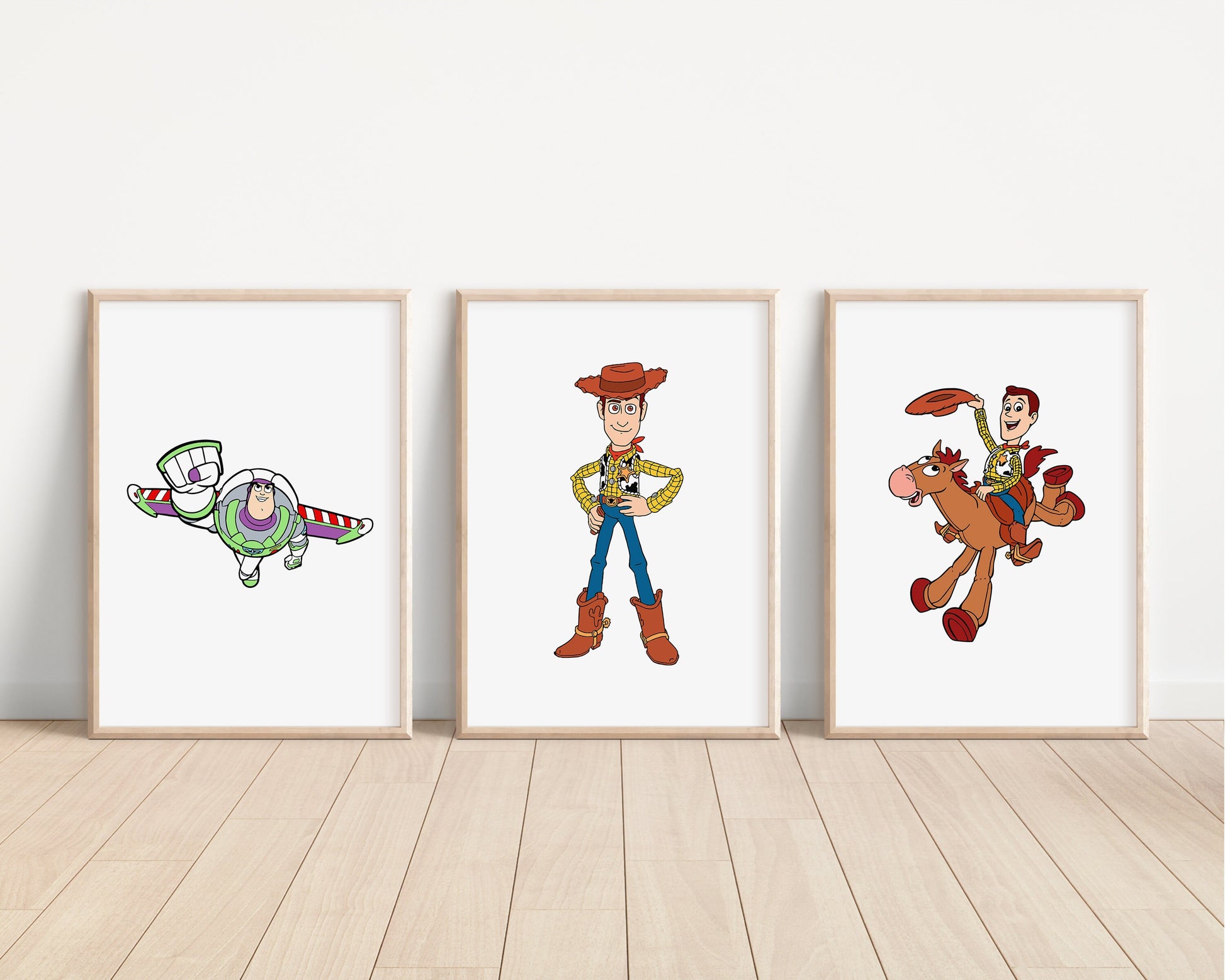Toy Story Prints | Woody Buzz Jessie Bullseye Alien Hamm Slinky Bedroom Kids Children Nursery Bedroom Art Wall Disney Pixar