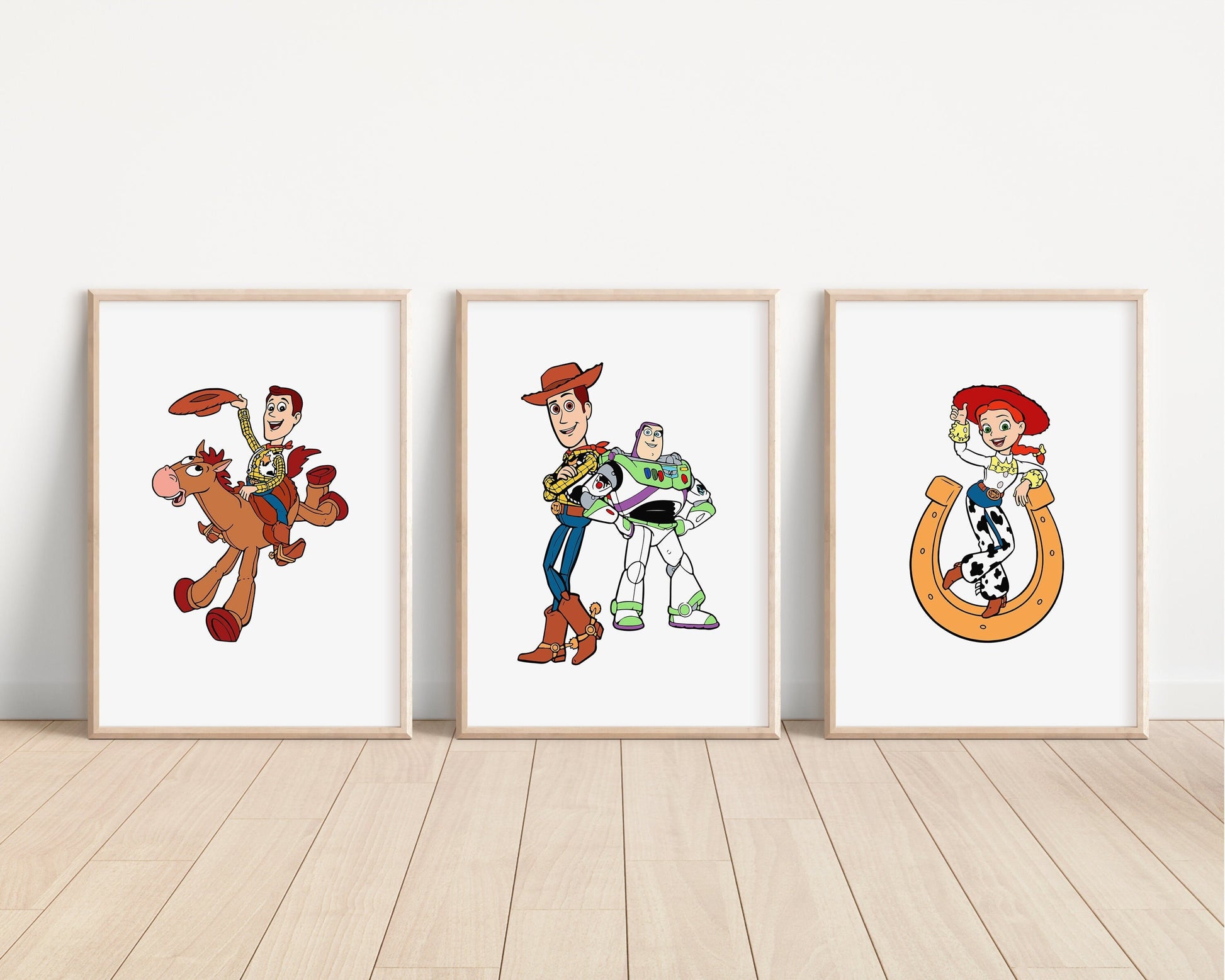 Toy Story Prints | Woody Buzz Jessie Bullseye Alien Hamm Slinky Bedroom Kids Children Nursery Bedroom Art Wall Disney Pixar