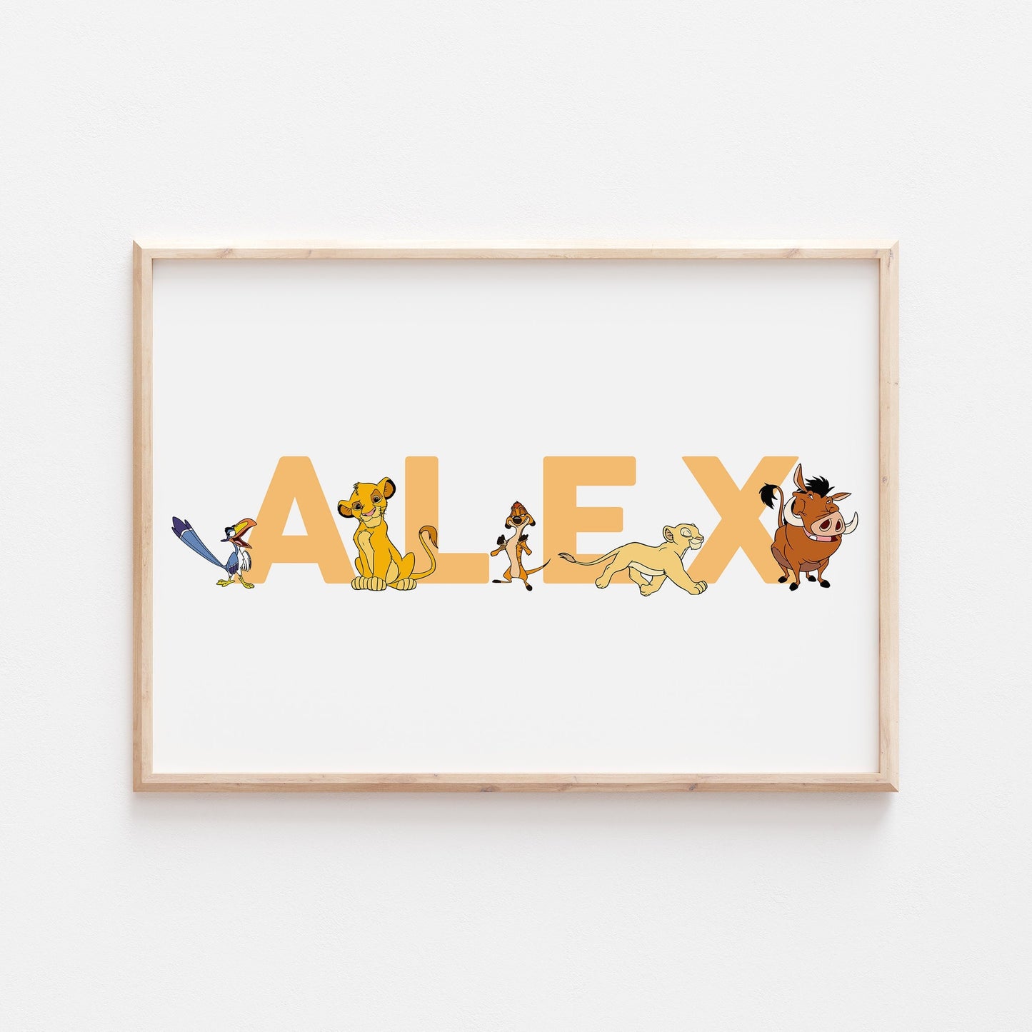 The Lion King Personalised Print |Simba Nala Pumba Timon Zazu Bedroom Kids Children Nursery Bedroom Art Wall Disney Pixar