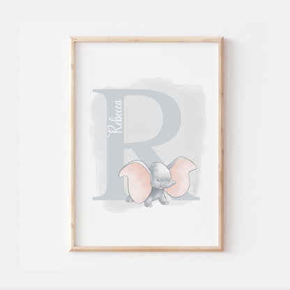 Personalised Dumbo Print | Flying Elephant | Quote Cute Pixar Disney Movie Kids Children Babies Nursery Bedroom Art Wall Decor