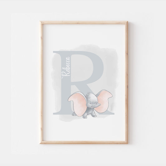 Personalised Dumbo Print | Flying Elephant | Quote Cute Pixar Disney Movie Kids Children Babies Nursery Bedroom Art Wall Decor