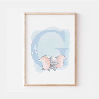 Personalised Dumbo Print | Flying Elephant | Quote Cute Pixar Disney Movie Kids Children Babies Nursery Bedroom Art Wall Decor