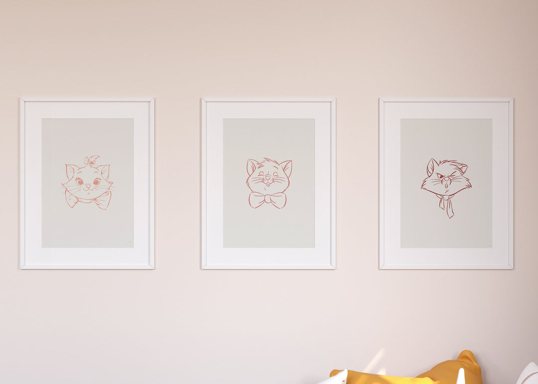 SET OF 3 Aristocats Prints | Marie Berlioz Toulouse | Bedroom Kids Children Pixar Disney Nursery Art Wall Decor Quote Pink Cute Newborn