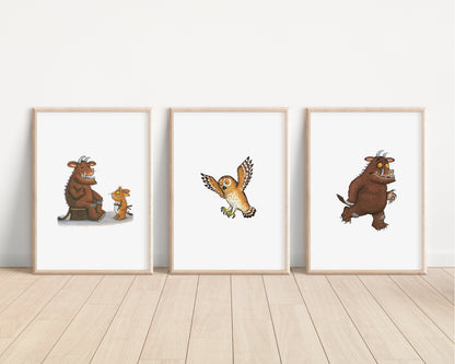 The Gruffalo Prints | Mouse Owl Quote Tale Storybook Disney Movie Kids Children Babies Nursery Bedroom Art Wall Decor Poster