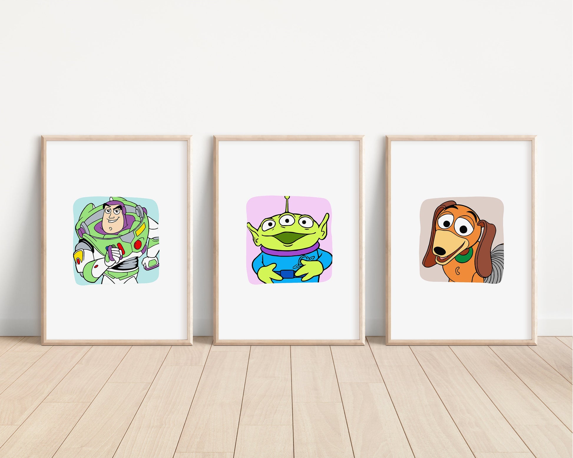 Toy Story Prints | Woody Buzz Jessie Bullseye Alien Hamm Slinky Bedroom Kids Children Nursery Bedroom Art Wall Disney Pixar