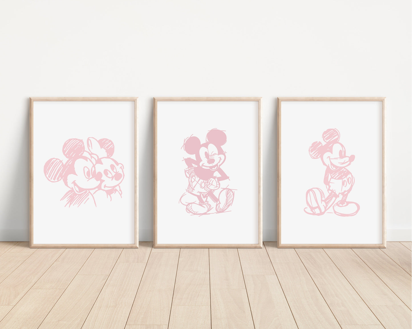SET OF 3 Mickey Mouse Prints | Minnie Disneyland World Sketch Bedroom Kids Children Nursery Bedroom Art Wall Disney Newborn Baby Decor Pixar